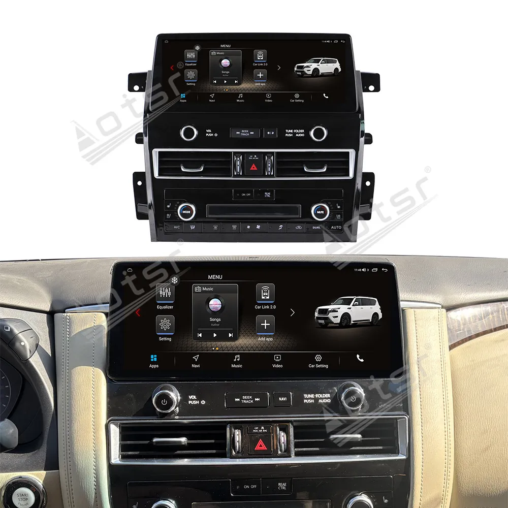 12.8 Inch Android 15.0 HD Touch Screen Octa-Core Car Radio GPS Navigation For NISSAN PATROL 2012-2020 Hi-Res Multimedia Player