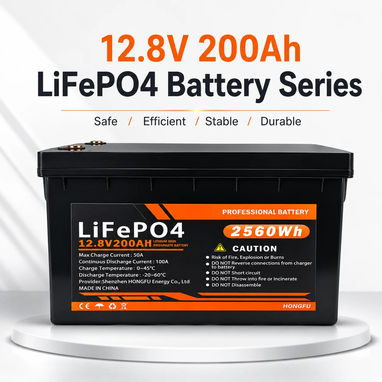 12V 100Ah 200Ah LiFePO4 Energy Storage Battery Portable Emergency Power for Outdoor Camping Photovoltaic System Battery Packs
