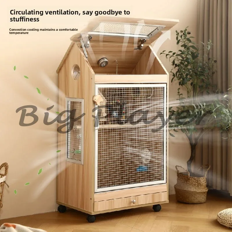 

Клетка для птиц Клетка для попугаев Вилла Экологическая Xuanfeng Тигровая кожа Дерево Массив дерева Специальный шкаф