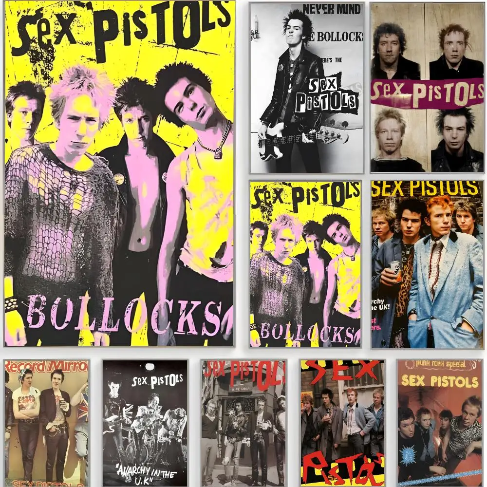 punk band s-sex pistols Poster Classic Wall Art  Home Decor  Peel and Stick Unframed