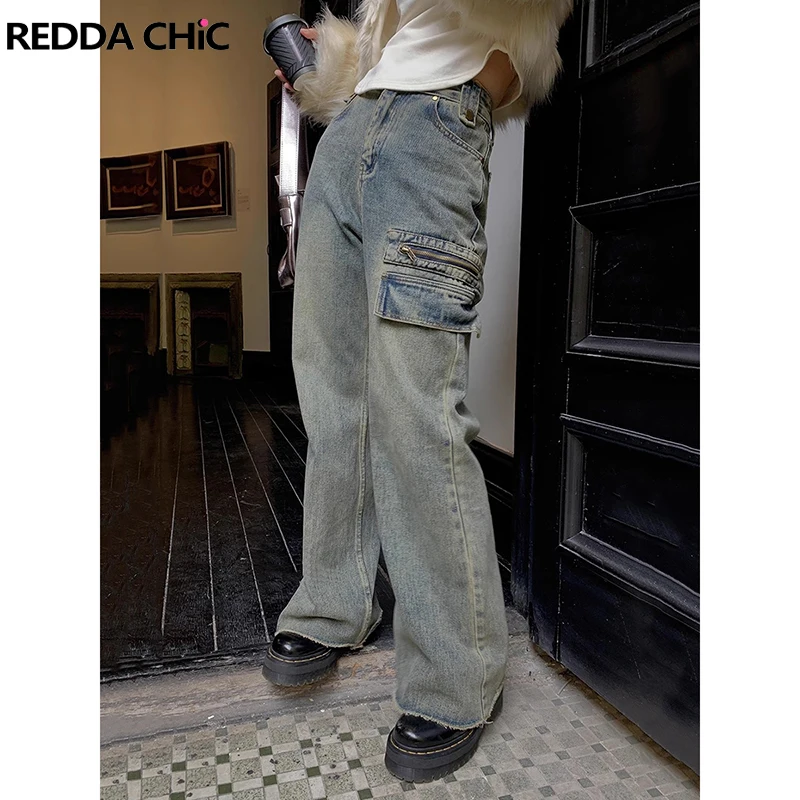 

REDDACHiC Y2k Pants Wide Leg Bootcut Flared Jeans for Women High Waist Denim Trousers Korean Dongdaemun New 90s Vintage Clothes