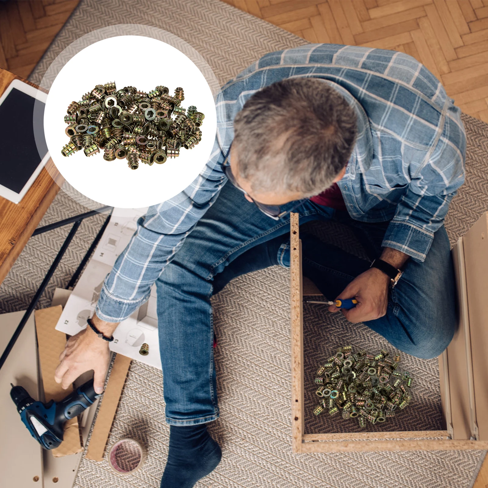 

100Pcs Vibration Resistant Tapered External Threads Wood Bolt Inserts Environmental Protection Nuts Threaded Inserts