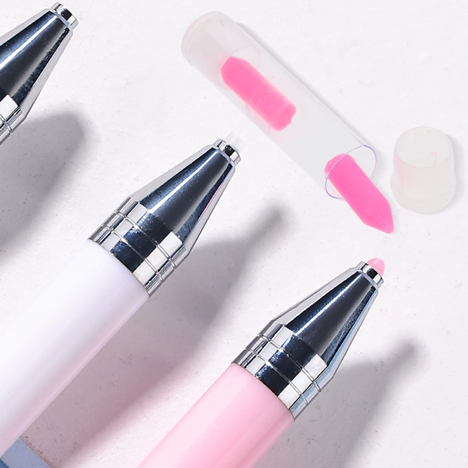 ดินสอแว็กซ์แต่งเล็บ สำหรับออกแบบลายเล็บ พร้อมอุปกรณ์ตกแต่งเล็บ ที่หยิบเพชร  และอุปกรณ์เปลี่ยนเพชร