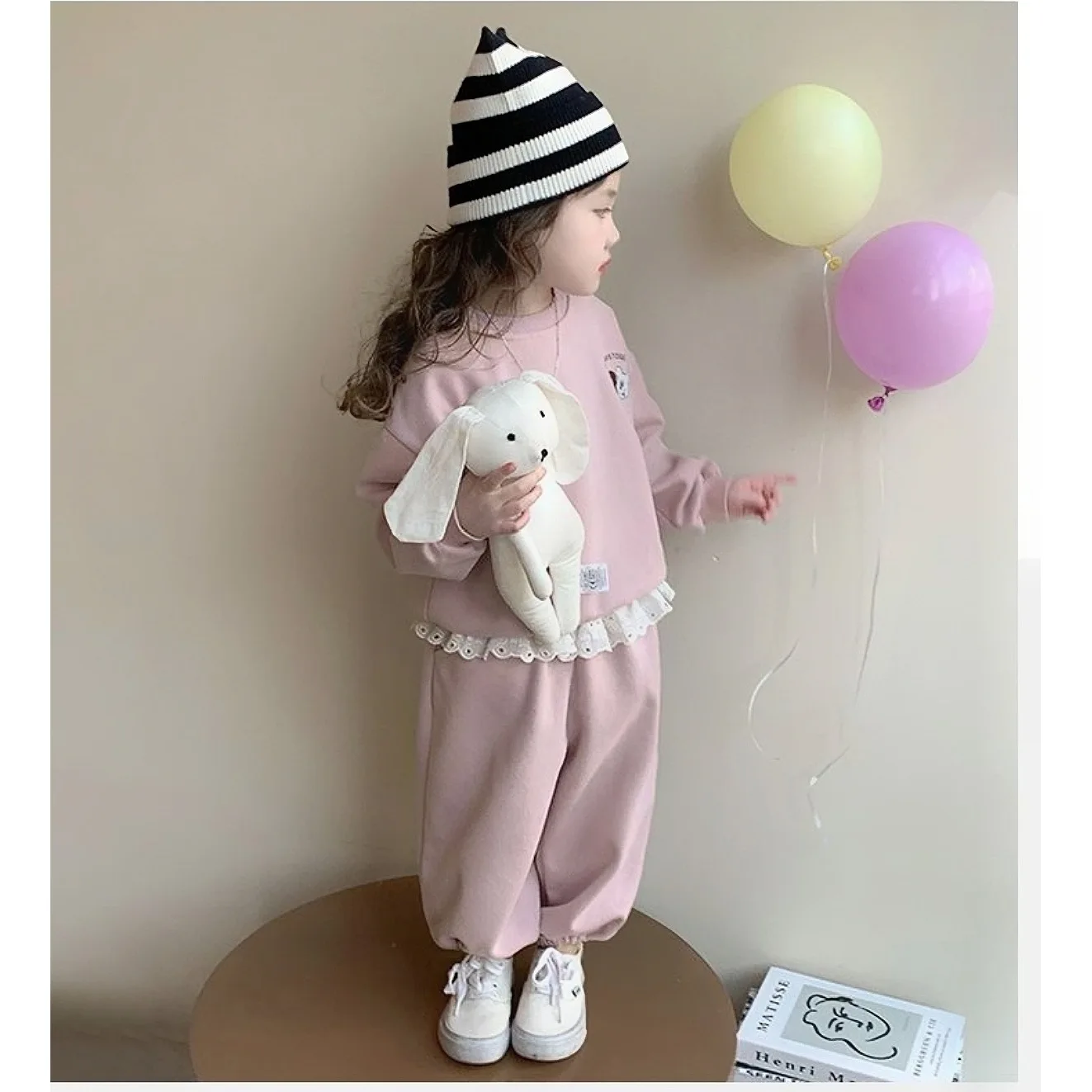 Girls' hoodie set, princess children's trendy and casual fashion, baby spring and autumn two-piece set, sportswear, children's c 5