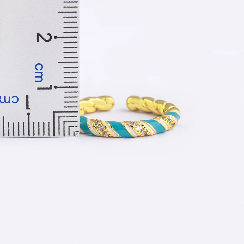 Nidin New Fashion Crystal Zircon Rings Sweet Cute 5 Candy Colors Adjustable Open Female Wedding Engagement Jewelry Party Gift