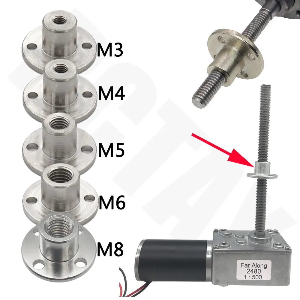 Per l\'albero filettato del motore M3 M4 M5 M6 M8 dado di accoppiamento flangiato diametro interno 3MM 4MM 5MM 6MM 8MM è adatto