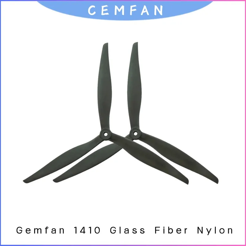 

Gemfan 1410 14in 3-Blade Propeller for Cinelifter Long Range, GF Nylon Props for FPV Drone Heavy Lift Build 2Pairs