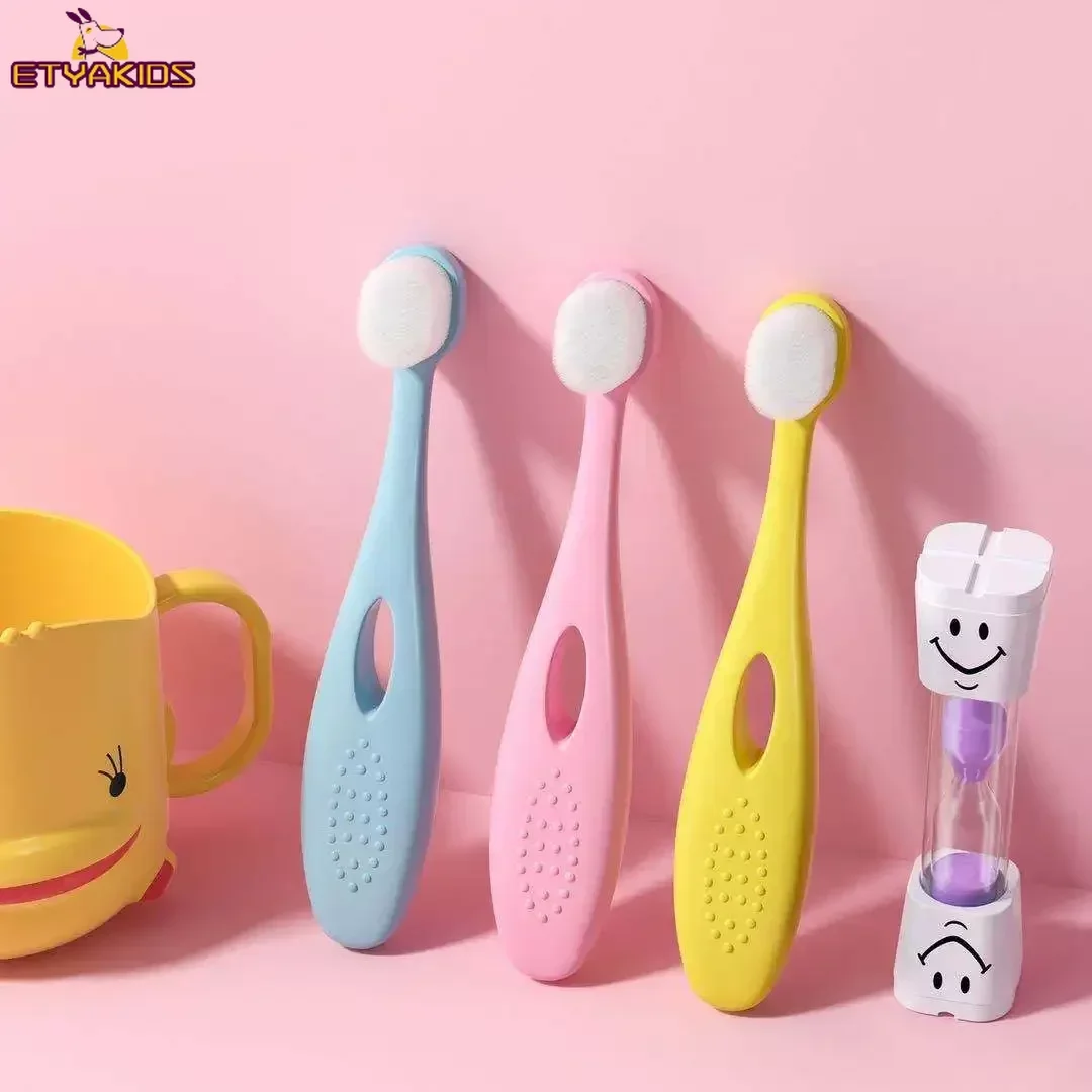 Baby Silicone Toothbrush Cartoon Handle Safety Suction Cup Toothbrush for Children Toddler Teeth Brush Dental Care 2-12 Years