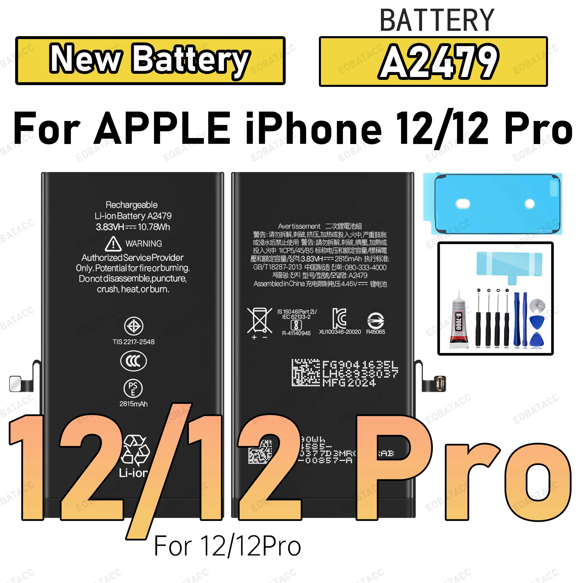 

100% New Zero Cycle Replacement Bateria For iPhone 12 /12 Pro/ 12 mini /12 Pro max +Free Tools Mobile Phone Battery