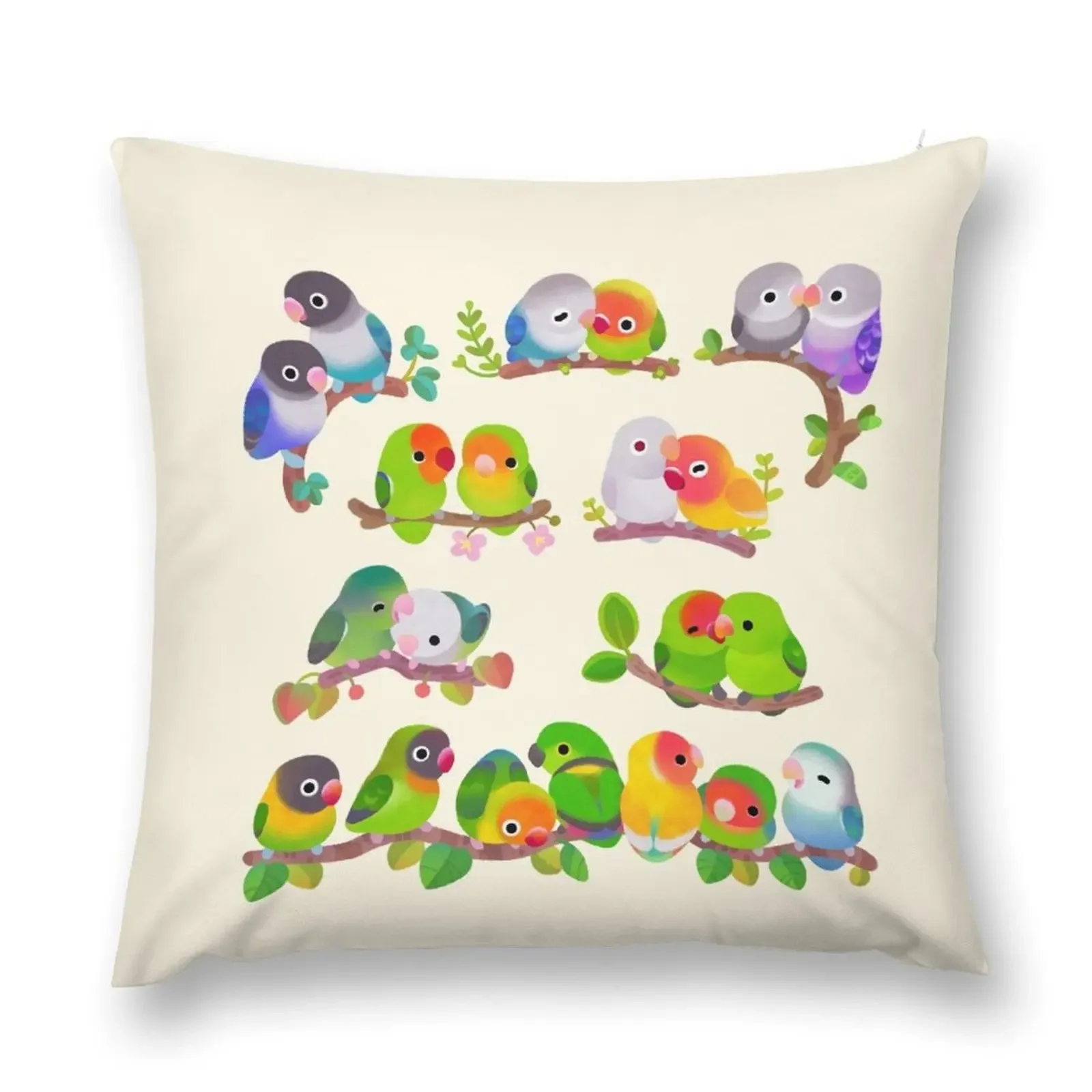 Lovebird - pastel Throw Pillow Cushion Child Marble Cushion Cover Decorative Sofa Cushions pillow