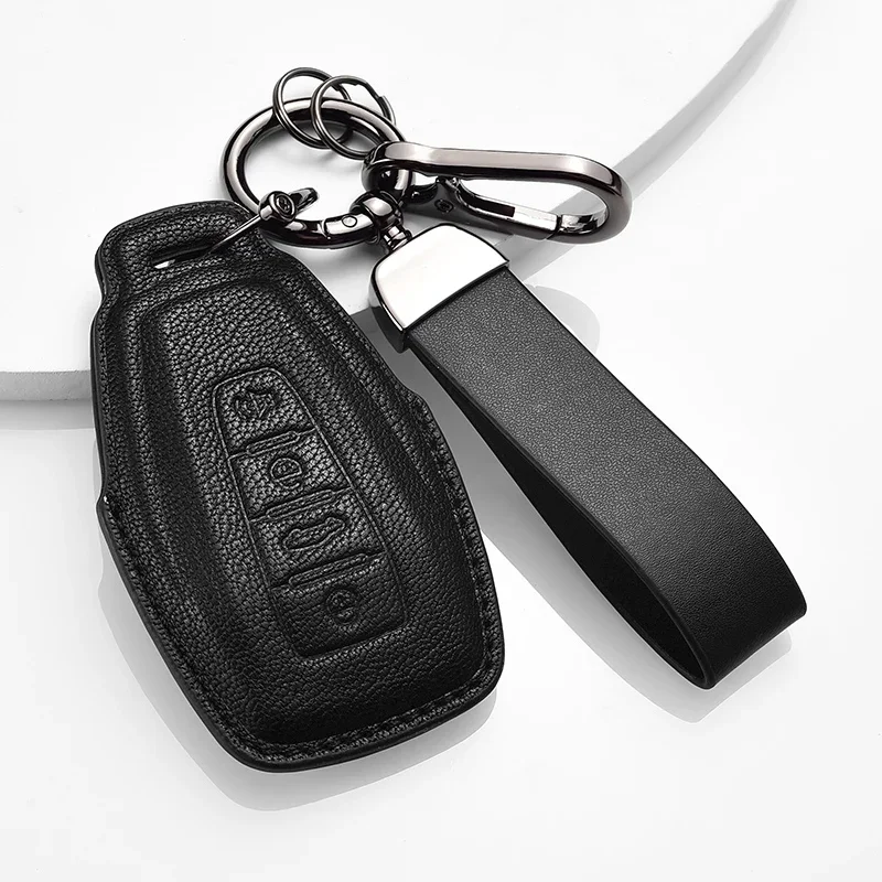 

Car Key Protection Cover Leather Simple Style Handmade Car Remote Key Case Cover for Geely Monjaro 2022 2023 2025