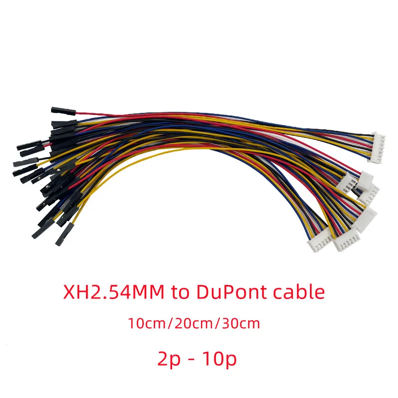 2pcs XH2.54 to DuPont 2.54mm double end connecting line 1P Female 2/3/4/5/6/7/8/9/10P 10/20/30cm 26AWG Jumper Wire