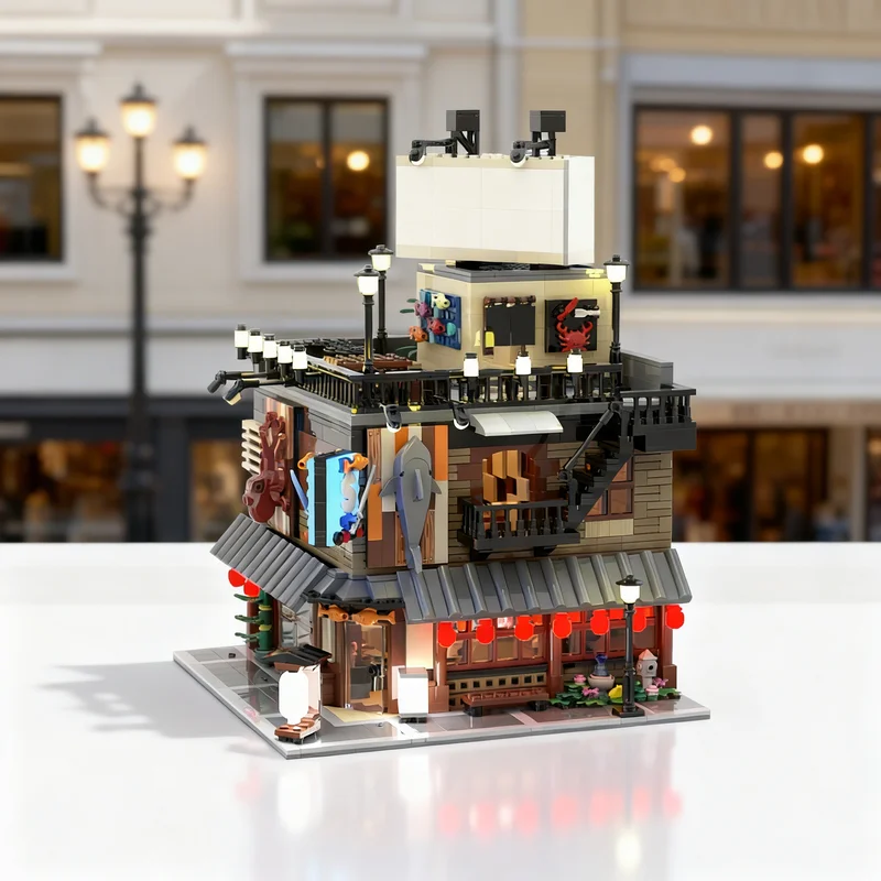 

2765pcs MOC Shogun Seafood Restaurant Creator Model Building Blocks Creative Display Gift Collectible Decor Kids Premium Adult