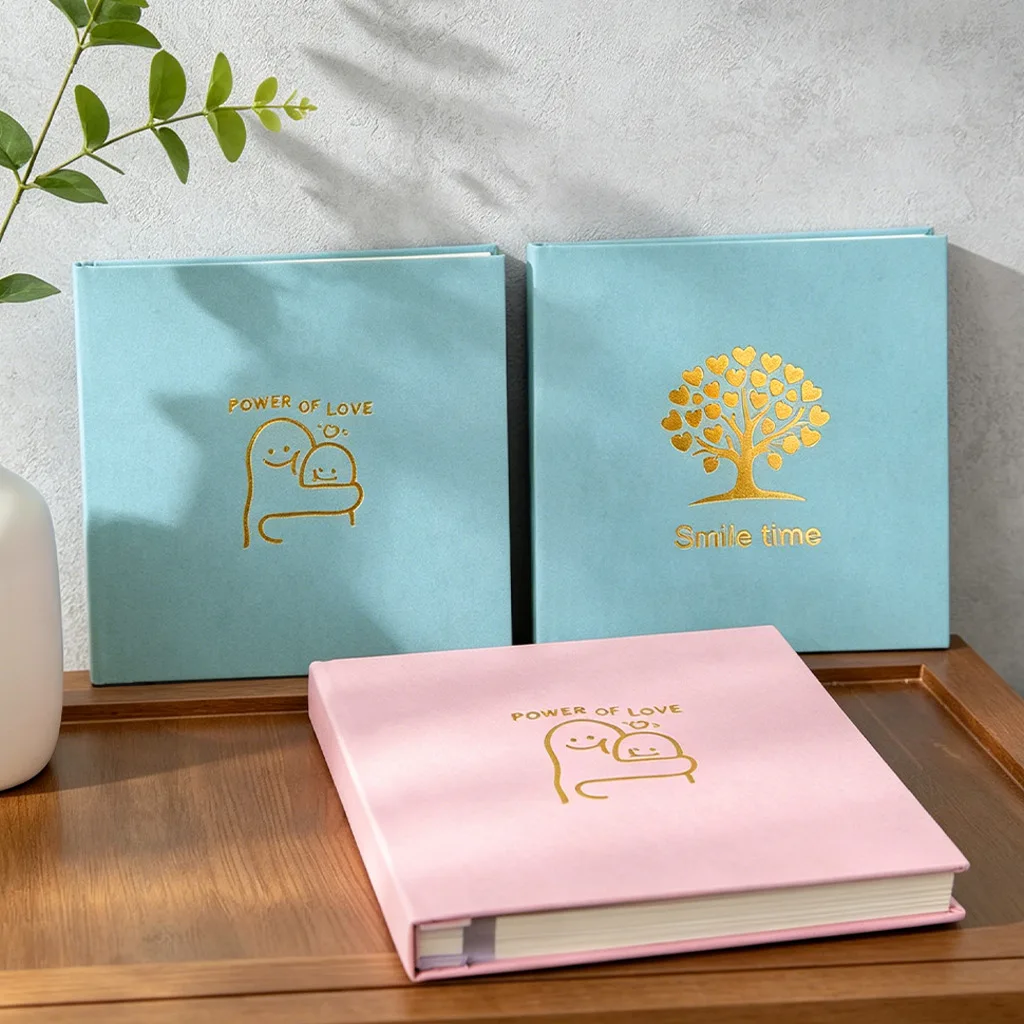 16 Inch Velvet Gold Foil Rose DIY Photo Album 40 Pages, Self Adhesive Sticky Page Love Memory Album for Anniversary Wedding Gift