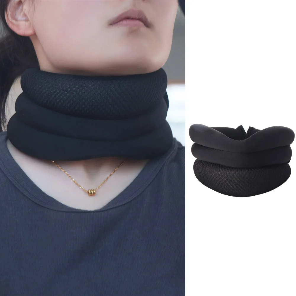 Soft Foam Neck Support Brace Three-stage Breathable Sprain Cervical Collar Elastic Adjustable Cervical Traction Device Men