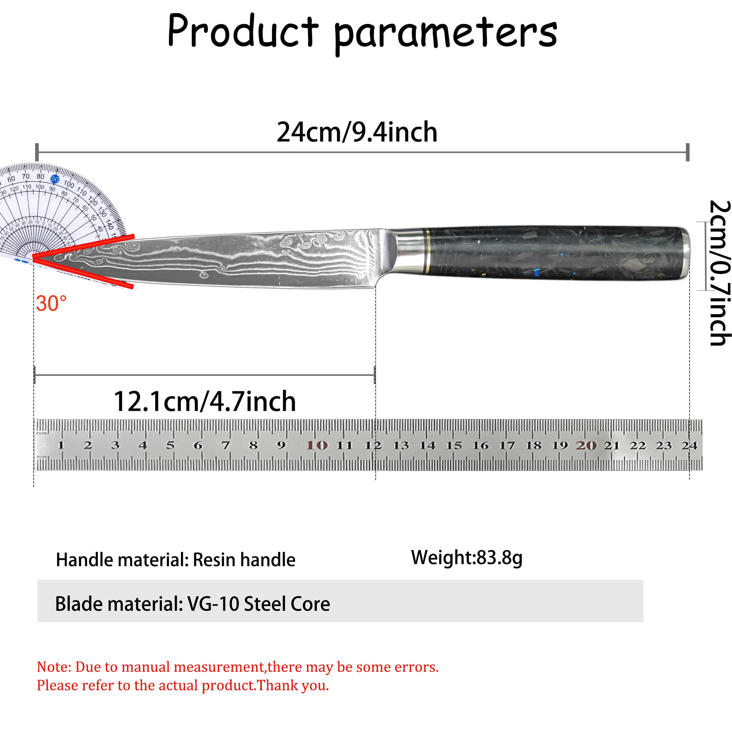 67-Layer Damascus Steel Multi-purpose Kitchen Cutlery, Utility Paring Slicing Knife For Household Fruit Meat Cooking