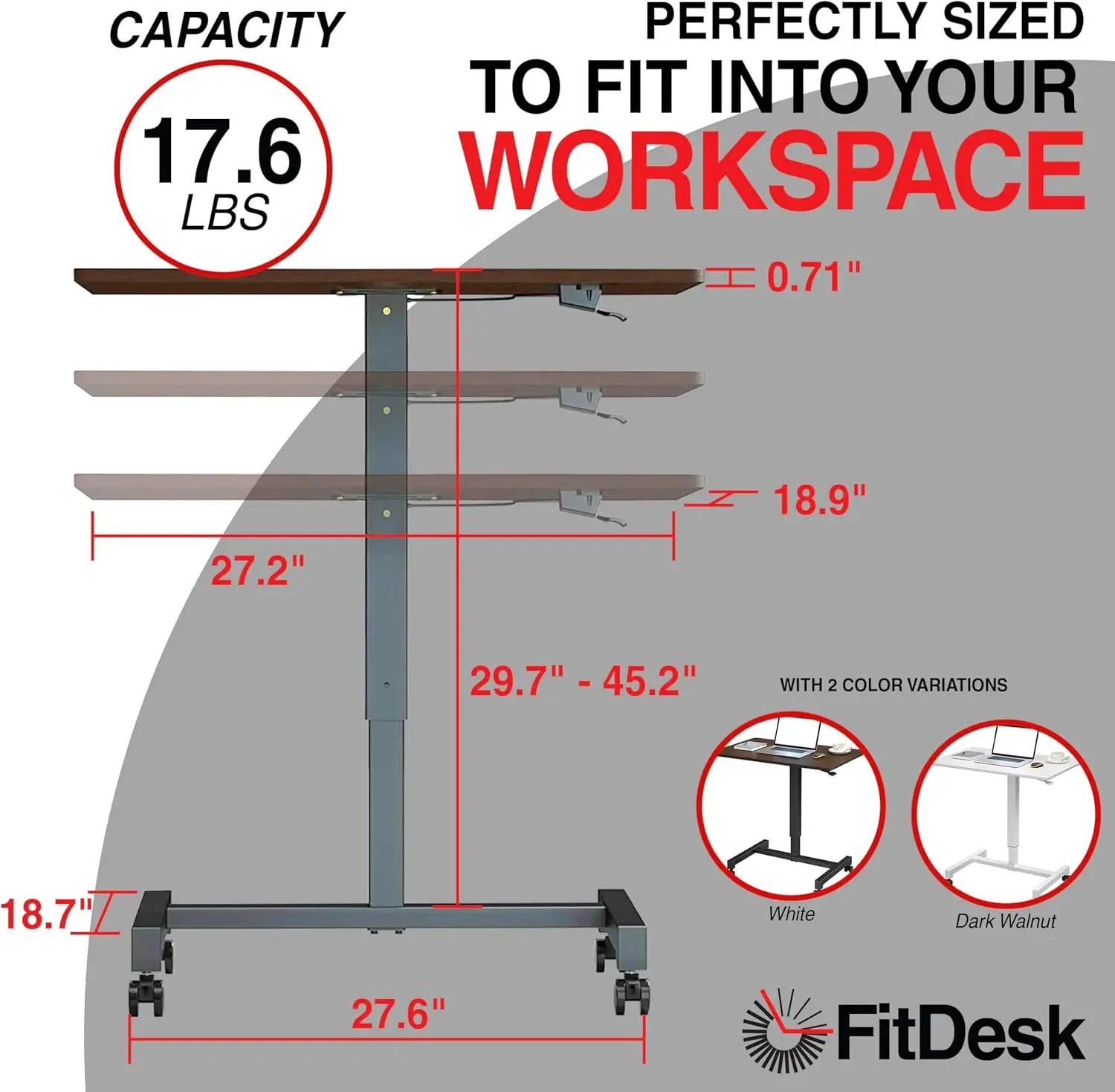 (UUX) مكتب كمبيوتر محمول محمول، ارتفاع قابل للتعديل لمحطة العمل الدائمة، طاولة قائمة مدمجة مع سطح كبير، UQ صغير #5