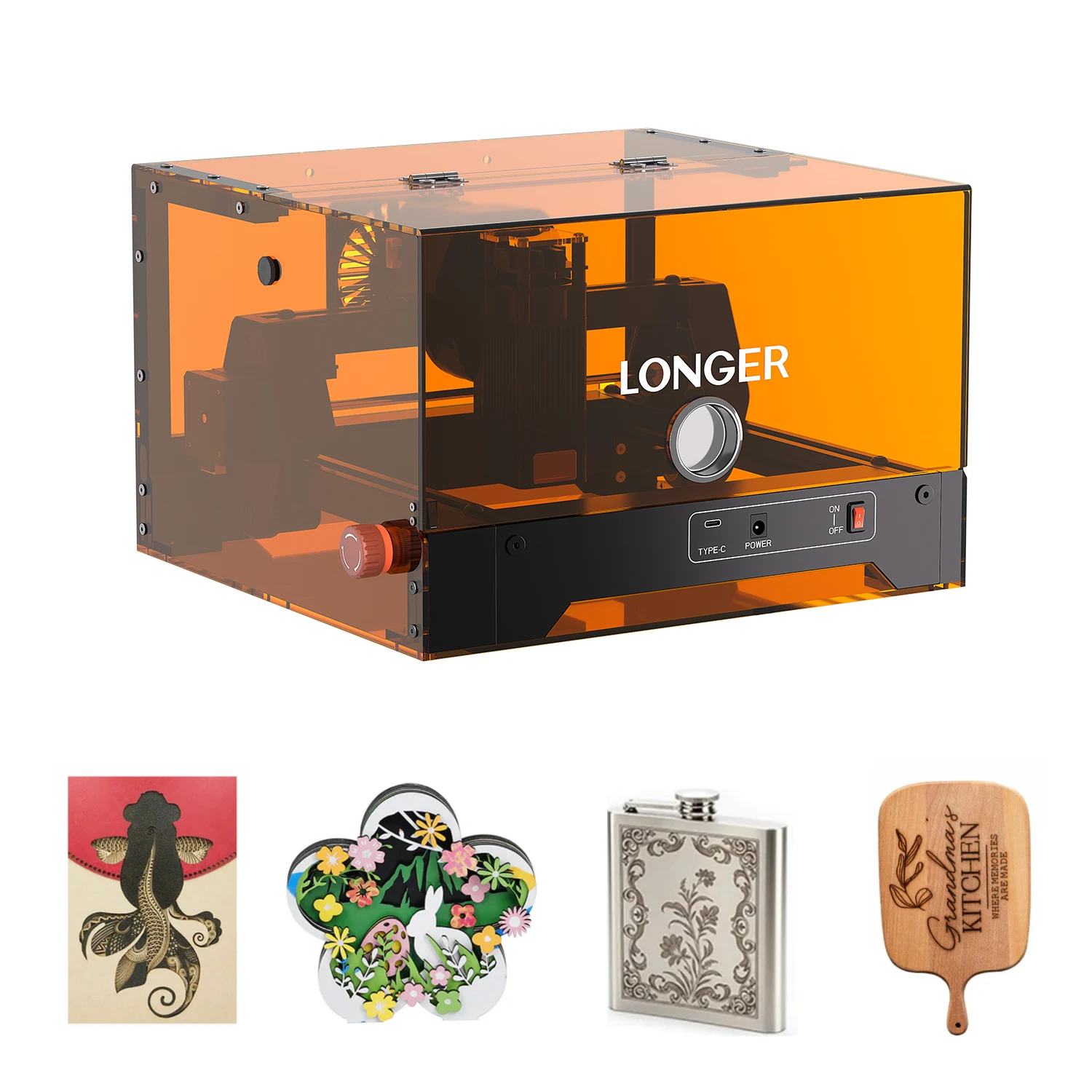 LONGER RAY5 MiniS 2,5W/5,5W/10W Lasergraviergerät, Einzel-Diodenlaser mit FAC, USB/WLAN/App-Steuerung, 130 × 140mm Arbeitsbereich, Präzisionsgraviermaschine für Holz, Acryl, Leder, Metall & Kunststoff