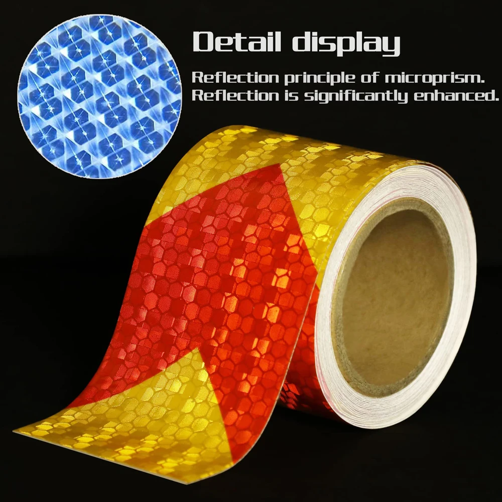 5cmx10m/Roll Car Arrow Reflective Tape Decoration Stickers Car Warning Safety Reflection Film Auto Reflector Sticker