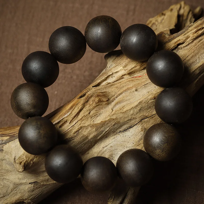 Full Submerged Authentic Brunei Kyara Agarwood Bracelet 2.0 Prayer Beads for Men Natural Wood Black Oil Old Materials Crafts Who