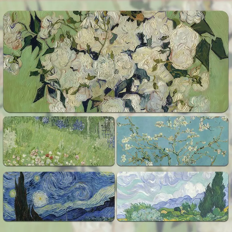

Oil Painting Van Gogh's New Art Mouse Pad Large Rubber Anti-slip Desk Accessories Mousepad for Office & Gamer Keyboard Decor Mat