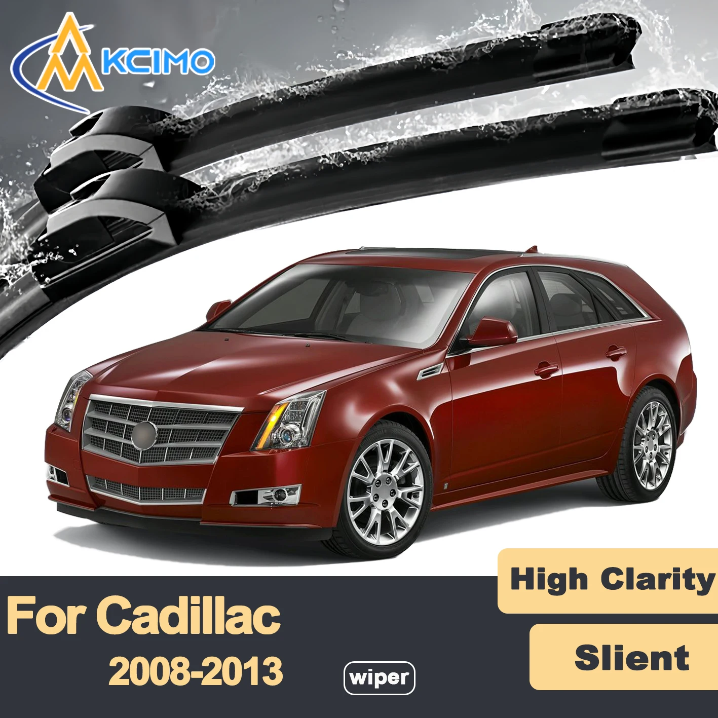 

Premium Rubber Durable Silent Windshield Wiper Blades 2pcs for Cadillac CTS 2008-2013 CTS-V Front Wiper Blades Set