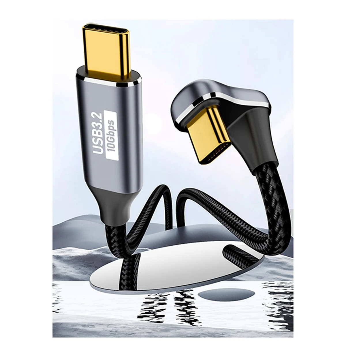 PD 100 Вт USB C к локтею типа C OTG Кабель для передачи данных USB 3.2 Gen 2 10 Гбит/с Синхронизация данных 5А Доставка питания 4K60 Гц, D