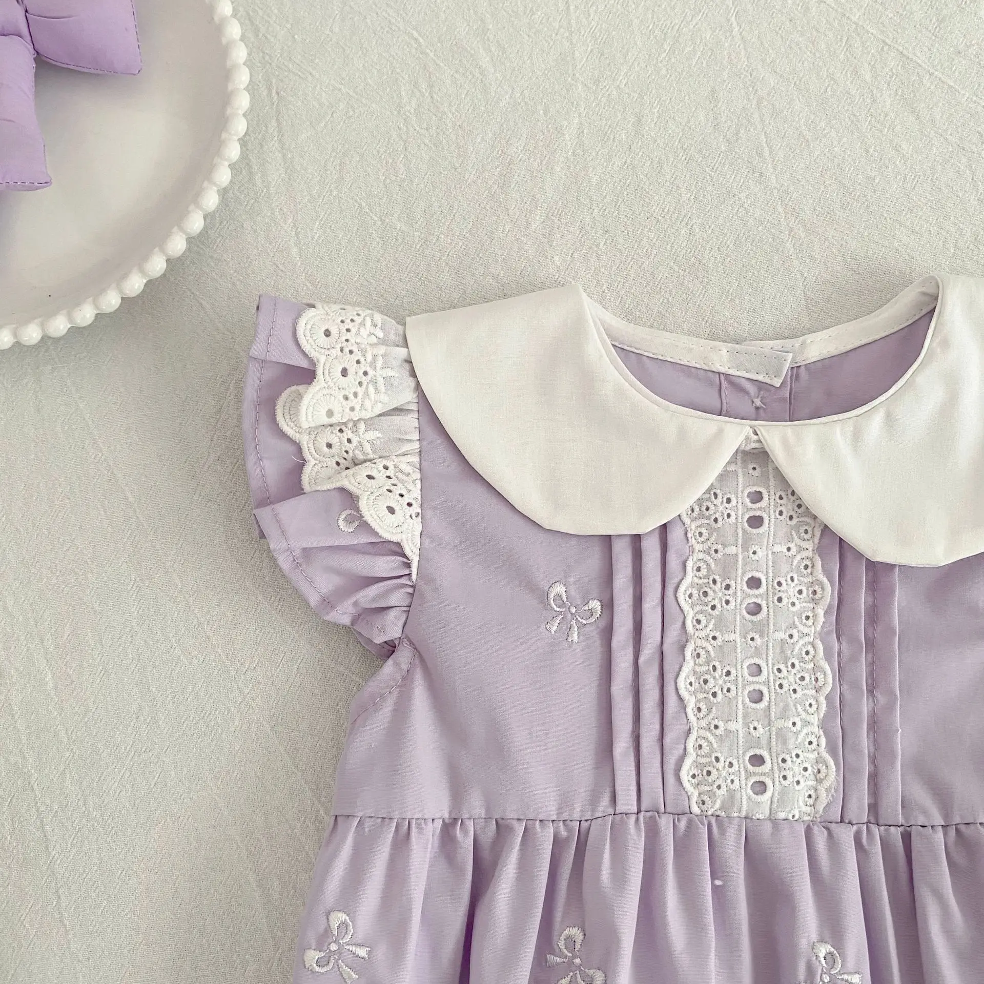 2026 Neuer Sommer Neugeborenen 0-24M Säugling Baby Mädchen Strampler Baby Mädchen Kleidung Flatterärmel Baumwolle Bedruckte Baby Mädchen Strampler – Detail 30