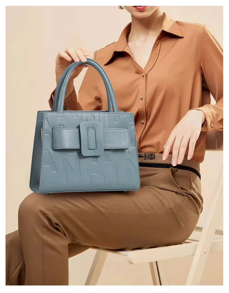 Modische und vielseitige Letter-Tasche für Damen, Handtasche & Umhängetasche aus echtem Leder, neue trendige Damenhandtasche aus Rindsleder 2026 – Detail 2