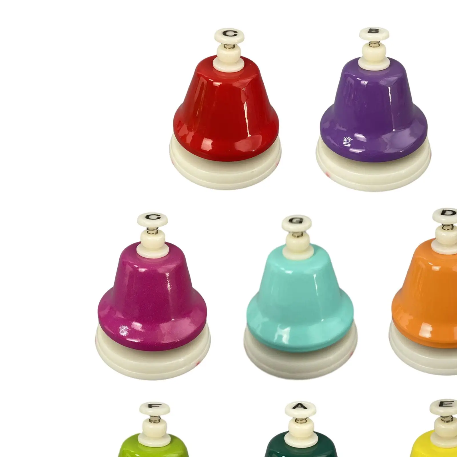 Kids Music Desk Bells Multicolor 8 Note Musical Learning Instrument Metal Hand Bells for Classroom Teaching