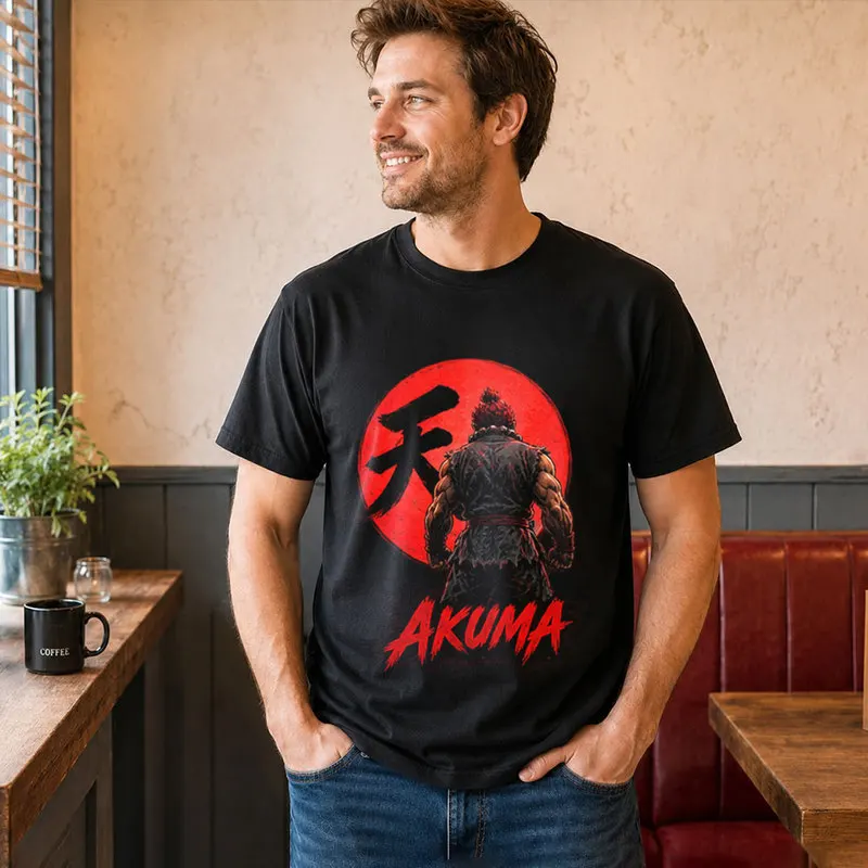 Akuma Street Fighter T shitr Cool Anime Gamer Gift 0813 Retro Arcade Fighting Game Tee Hadouken World Warriors Unisex Top S-6XL