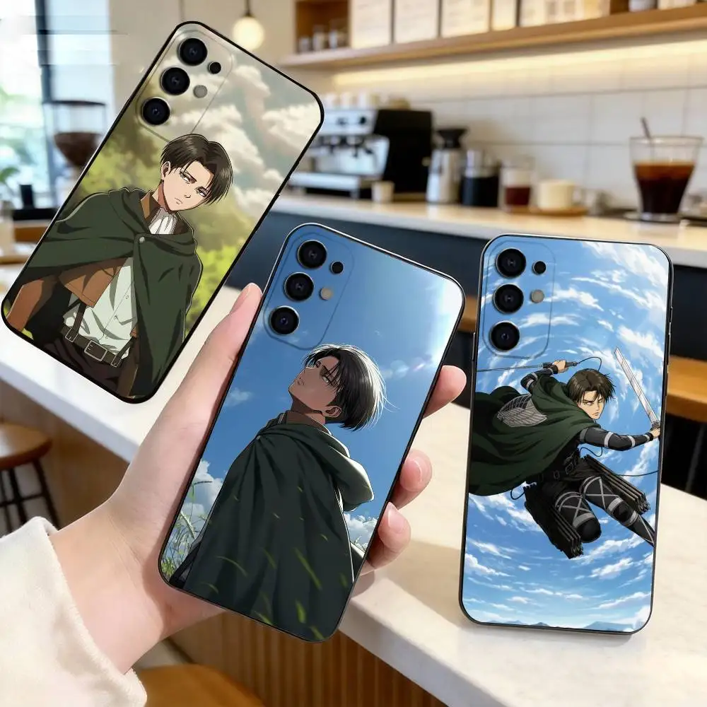 L-Levi Ackerman A-Attack On T-Titans  Phone Case Black Silicone Soft For Samsung S25,S24,S21,S22,S23,S30,Ultra,S20,Plus,Fe,Lite