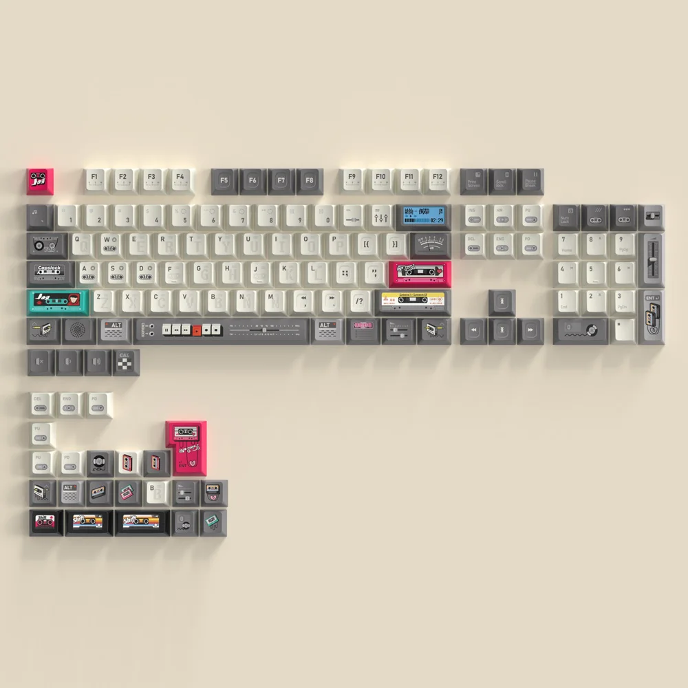 

"Tape" theme keycaps PBT faceless sublimation original highly customized 146 keycaps