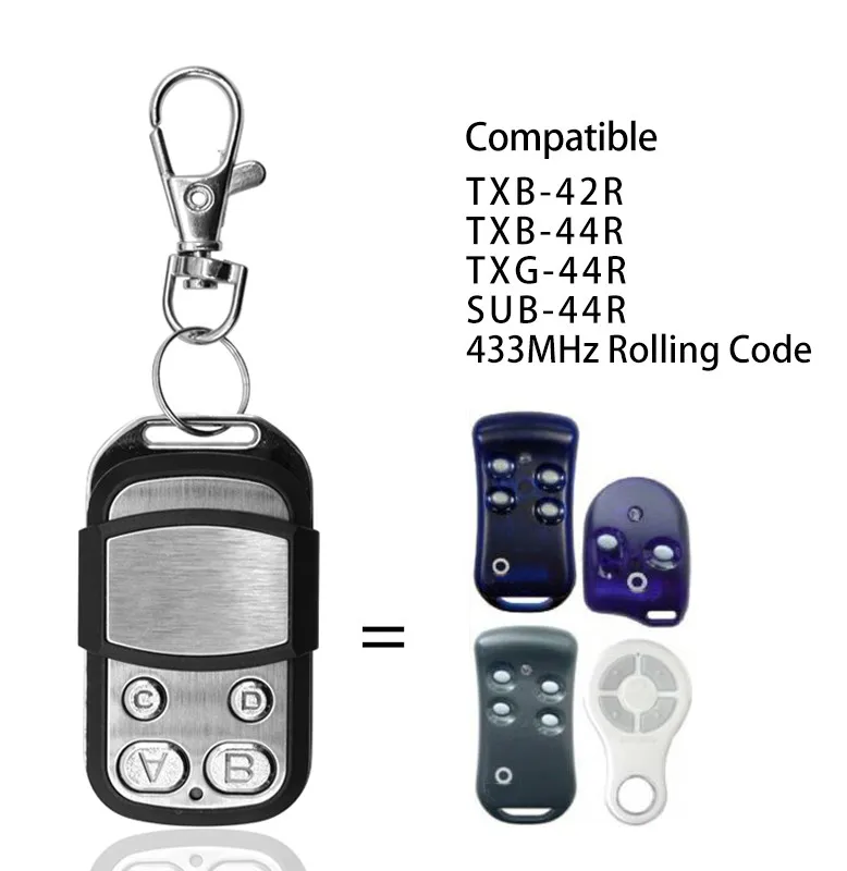 KEY Garage Door Remote Control 433MHz Rolling Code KEY TXB-42R TXB-44R TXG-44R SUB-44R Door Opener