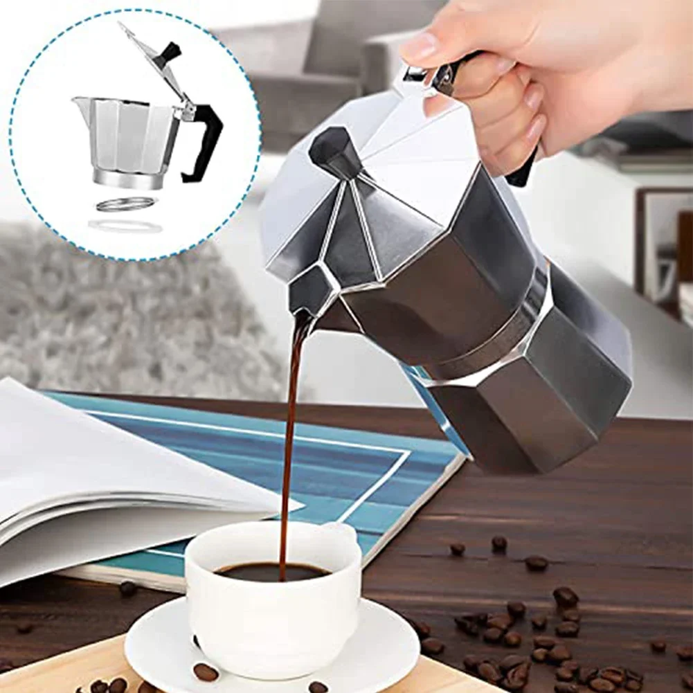 Espresso Machine Moka Pot Replacement With 2 Filters And 6 Silicone Gaskets Coffee Machine Moka Pot Coffee Machine Accessories