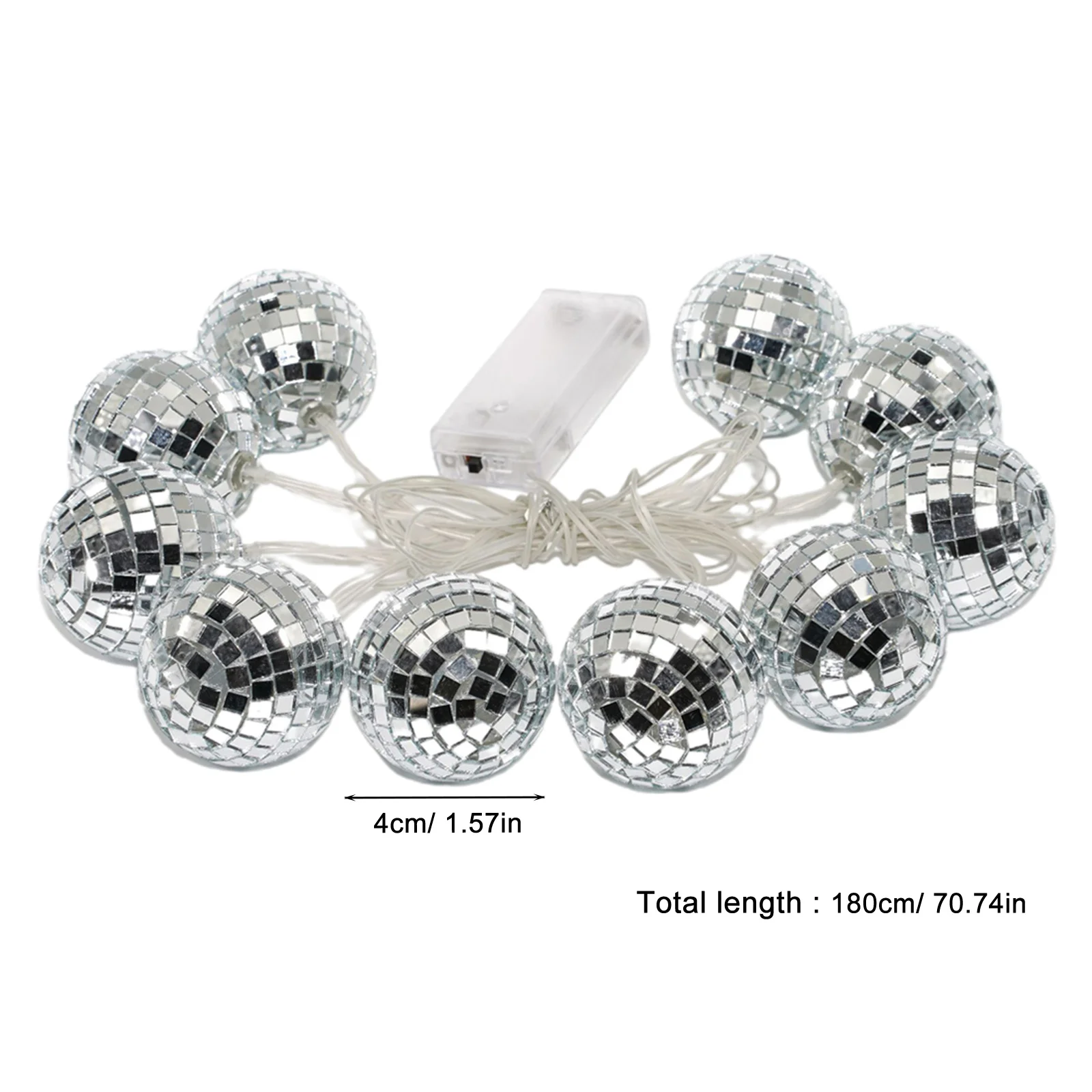 1Set Spiegel Ball LED Disco String Licht Glas Dekorative Party Hängen Licht Weihnachten Baum Wand Fenster Dekoration