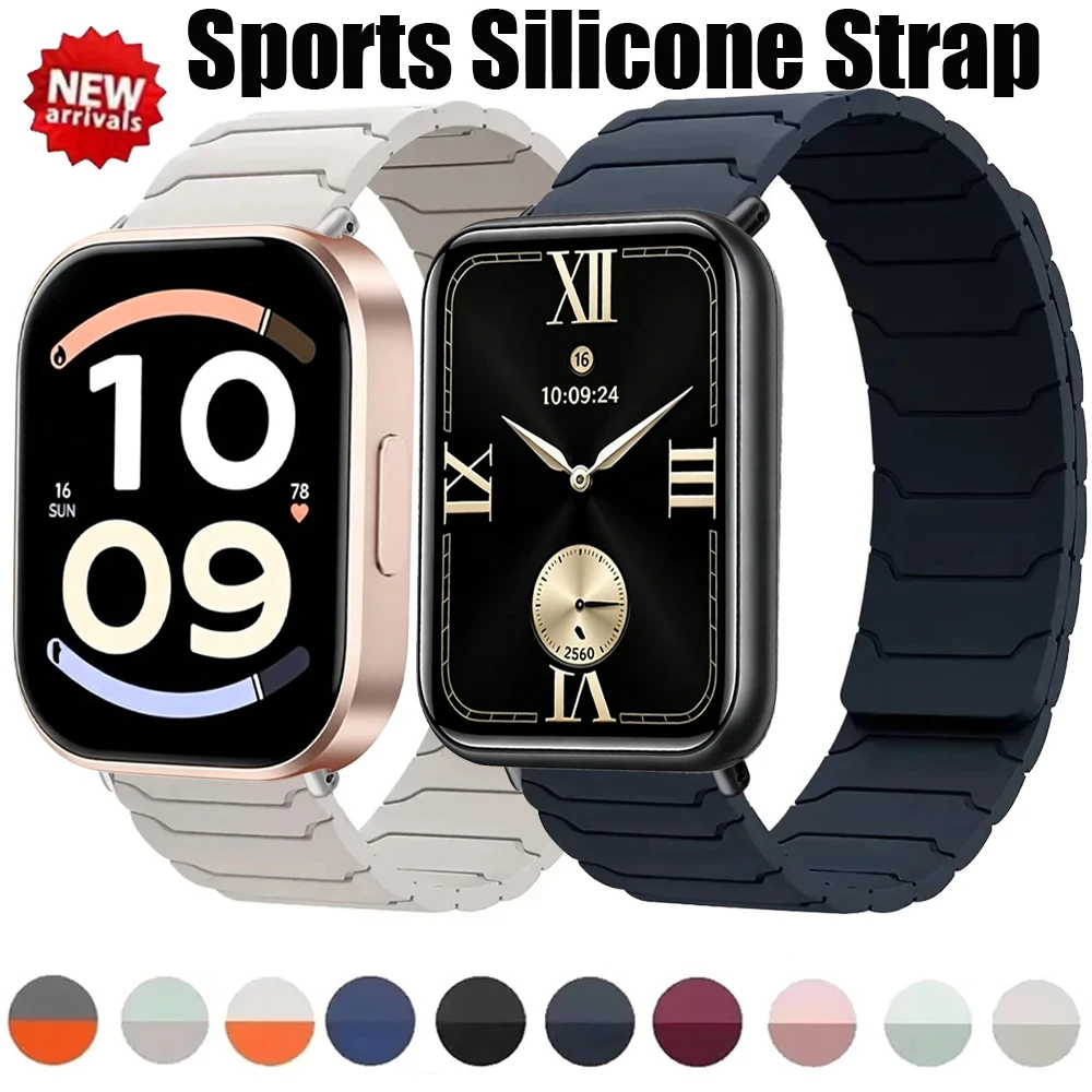 Silicone Strap for Xiaomi Mi Band 10 Pro/9 Pro/8 Pro Replace Magnetic Watchband for Redmi Watch 6/5/4/6 Active-Lite Accessories