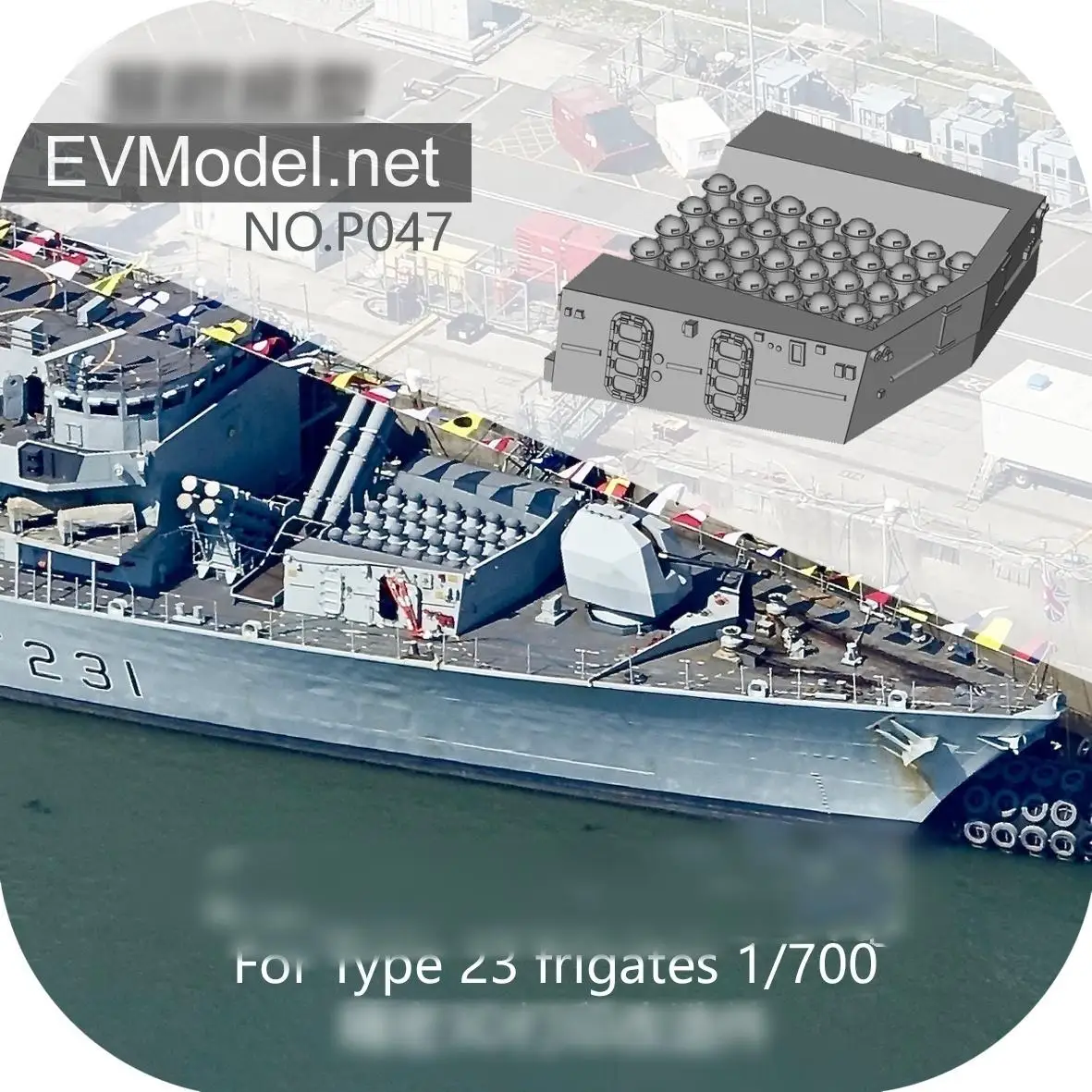 EVModel P046 1/700 For Type 23 Frigates 3D Printed Parts