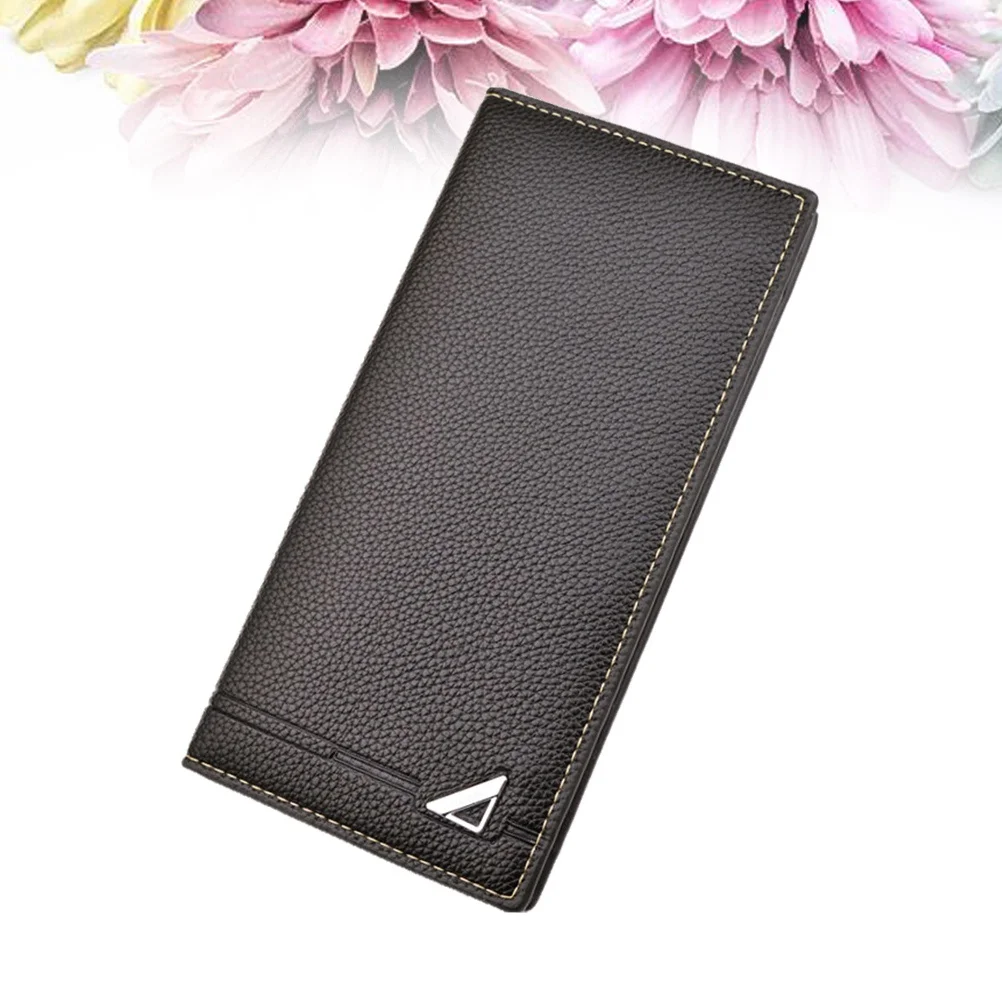 

Long For Pu Trifold Holder Portable Pocket Purse Coffee Color Long Holder Wallet Pocket Wallet