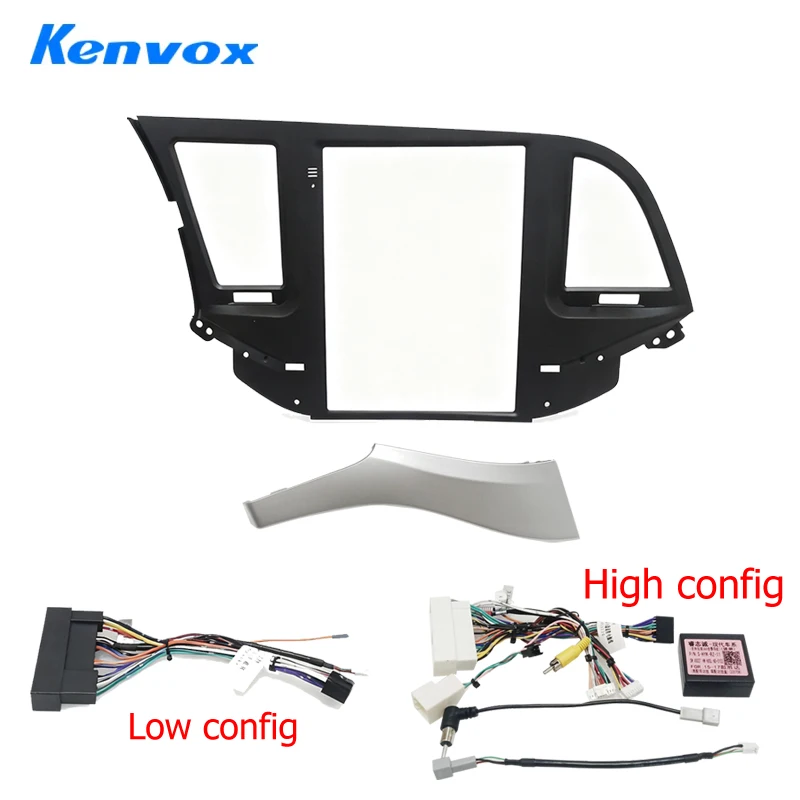 

Kenvox 9.7" Tesla Vertical Screen Car Radio Fascia Frame for Hyundai 2016 Elantra Dash Kit Install Panel wire harness Adapter