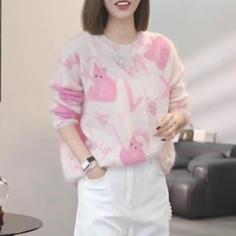 

Осень-зима 2024, новая мода, комфортный дизайн, вязаный свитер в сказочном стиле, легкие роскошные вязаные топы с длинными рукавами в западном стиле