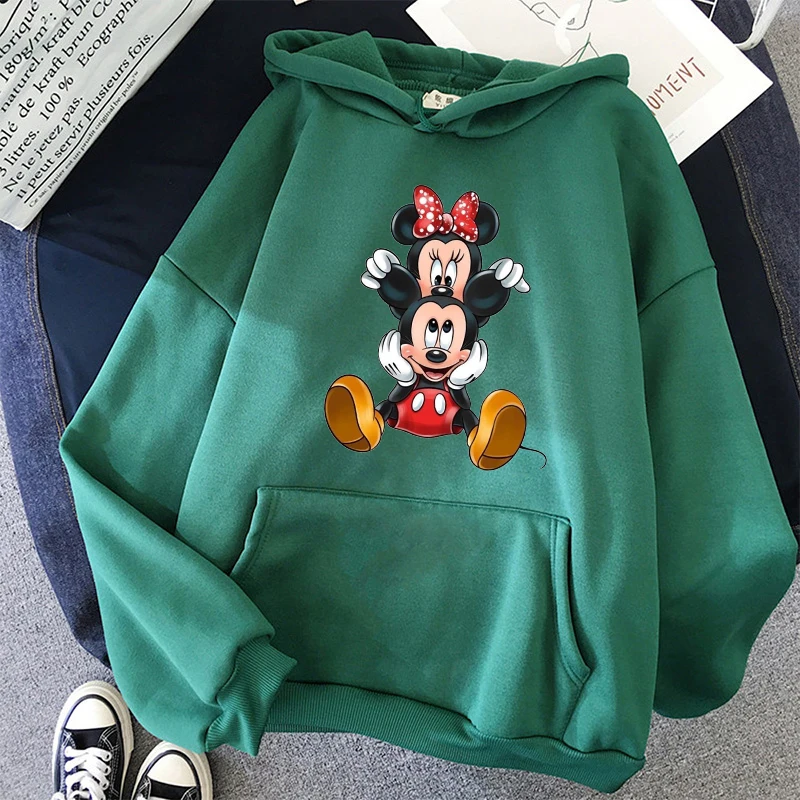 Sweet Y2k Hoodies Minnie Disney Hoodie Mickey Mouse Women Sweatshirt Kids Boys Girls Harajuku Streetwear Clothes