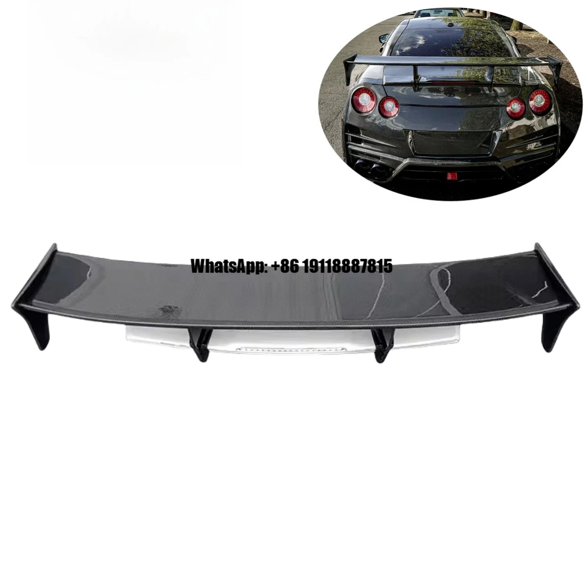 

Top Secret High Quality Carbon Fiber Double Deck Rear Spoiler for Nissan GTR R35 GT Wig with 100% Fitment