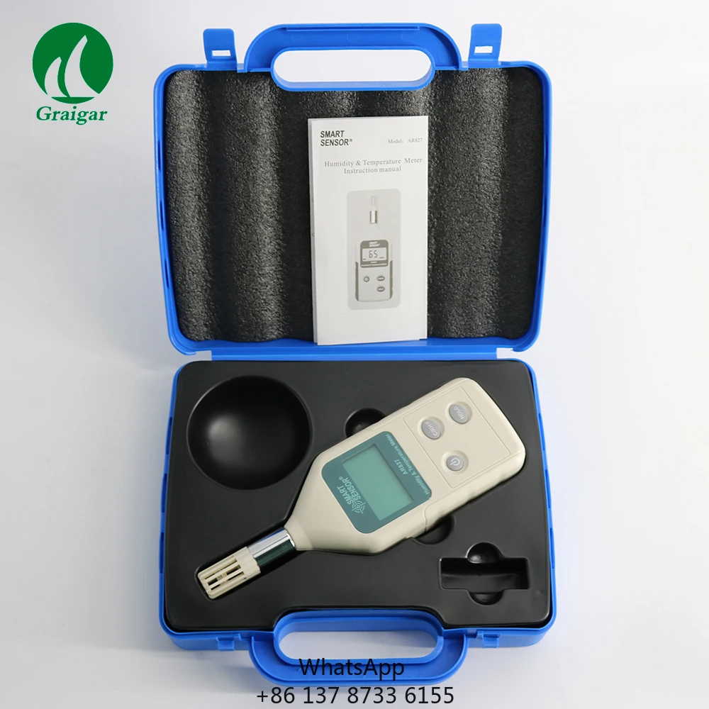 Portable Digital Humidity And Temperature Meter AR827 For Humidity Resolution: 0.1%RH