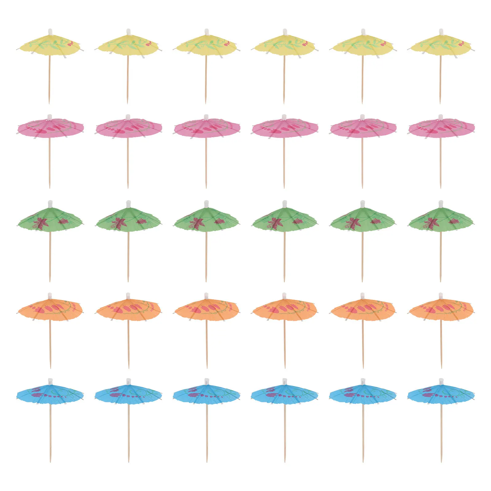 100pcs Mini Succulent Umbrella Cocktail Picks – Wooden Paper Decorative Drink Stirrers for Bonsai & Micro Landscape