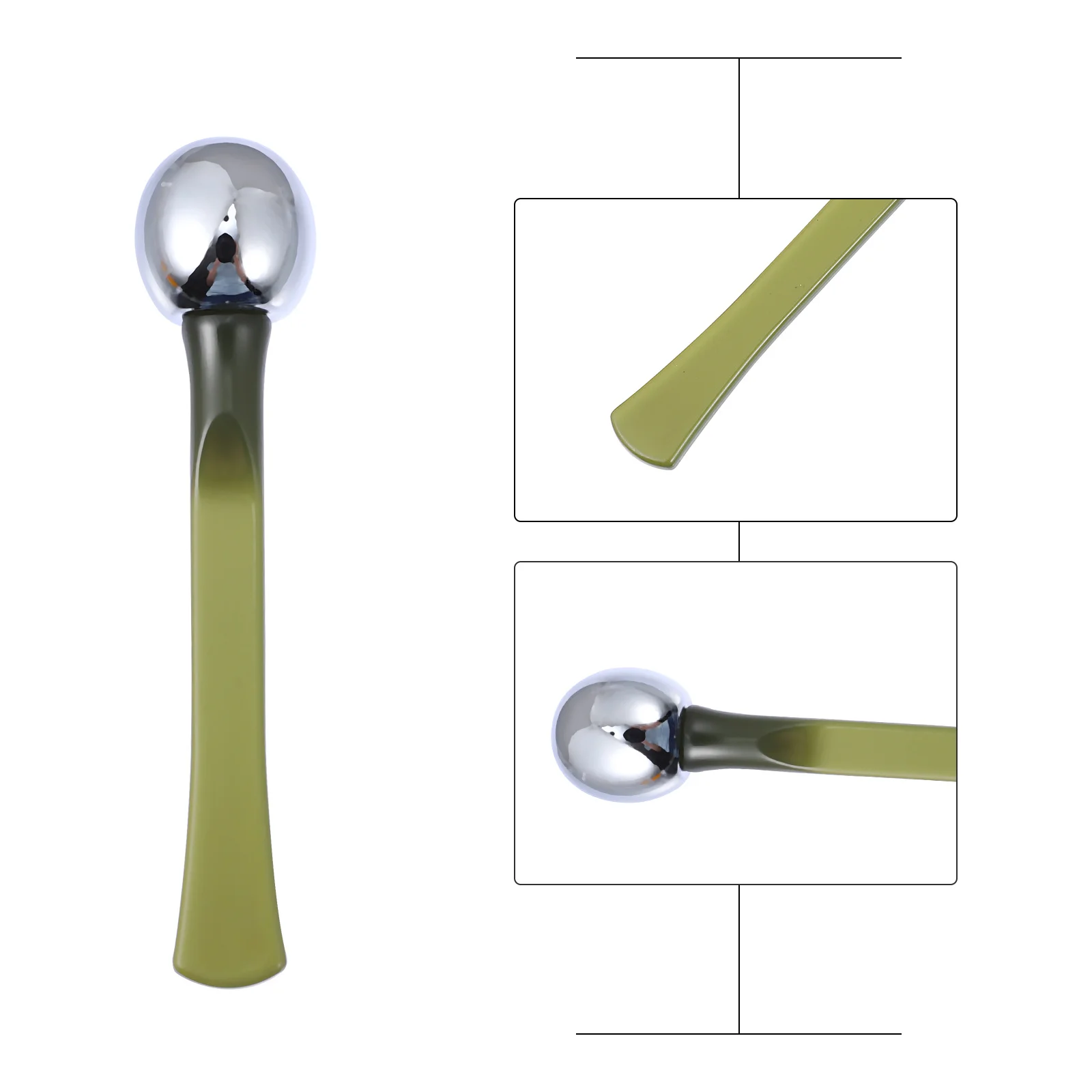 6 قطعة قضبان كريم العين المعدنية عصا تدليك للعناية بالوجه سبيكة الجلد الأسطوانة أداة لوازم التجميل العين مدلك حل الجلد الرقيق #5