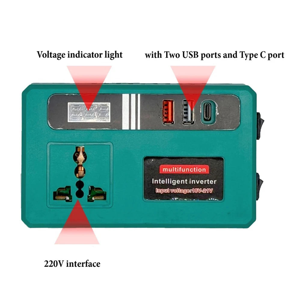 

120 Вт преобразователь батареи постоянного тока 18 В-21 В в переменный ток 220 В для Dayi A3/2106 литиевая батарея интеллектуальный трансформатор электроинструмент