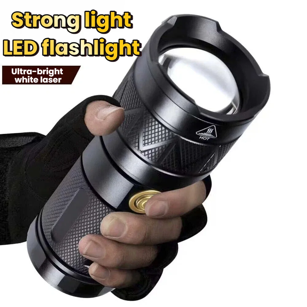 

Мощный сверхъяркий светодиодный фонарь с зарядкой Type-C, зумом, функцией Power Bank, задним освещением, водонепроницаемый, для активного отдыха и кемпинга