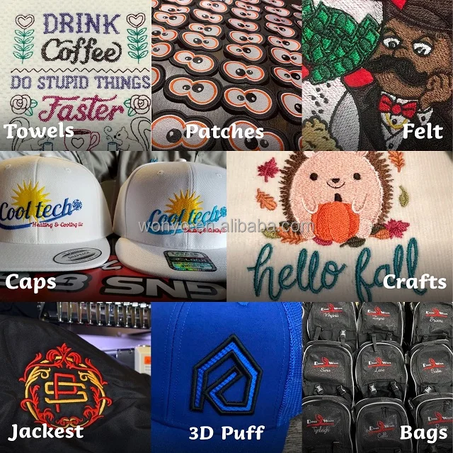 Automatic Trimming Computerized Single Head Textile Embroidery Machine Suit for Cap, T-shirts, Finished Garment, Jacket