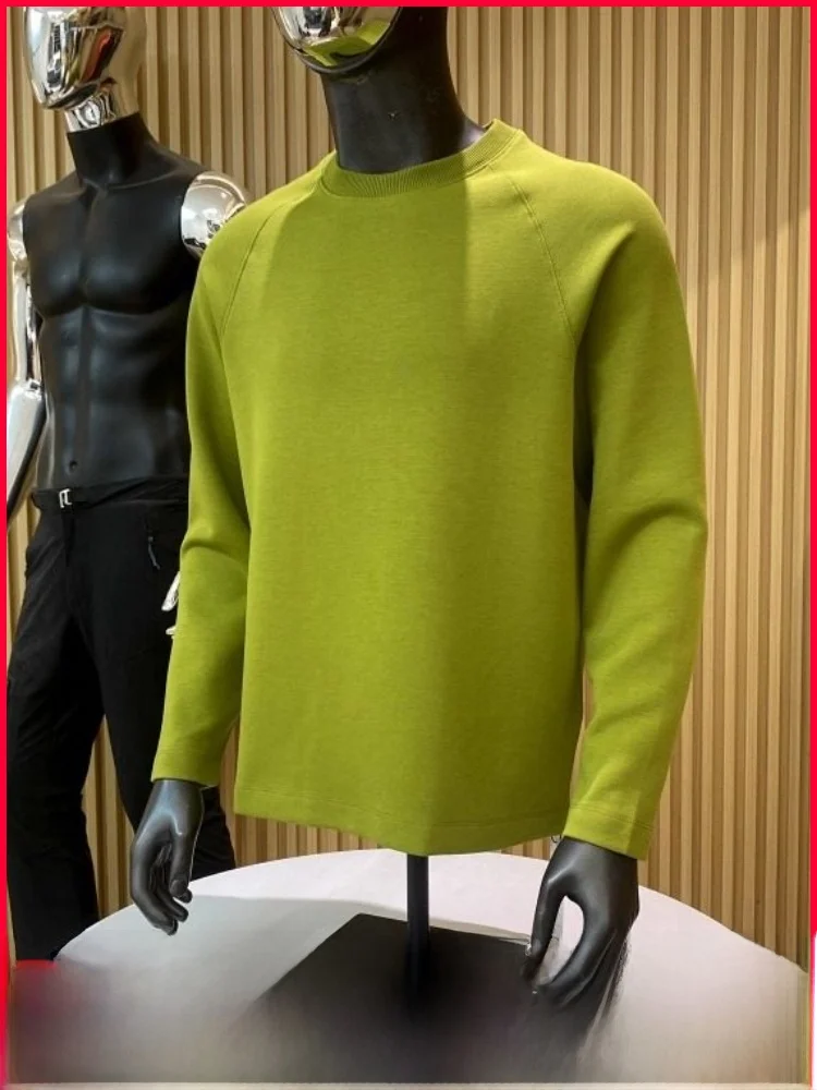 

Cloud-Like Warm Wool Modal Men's round Ne Air Layered Sweatirt Casual Faion Urban Sle Breathable Long Sve Top